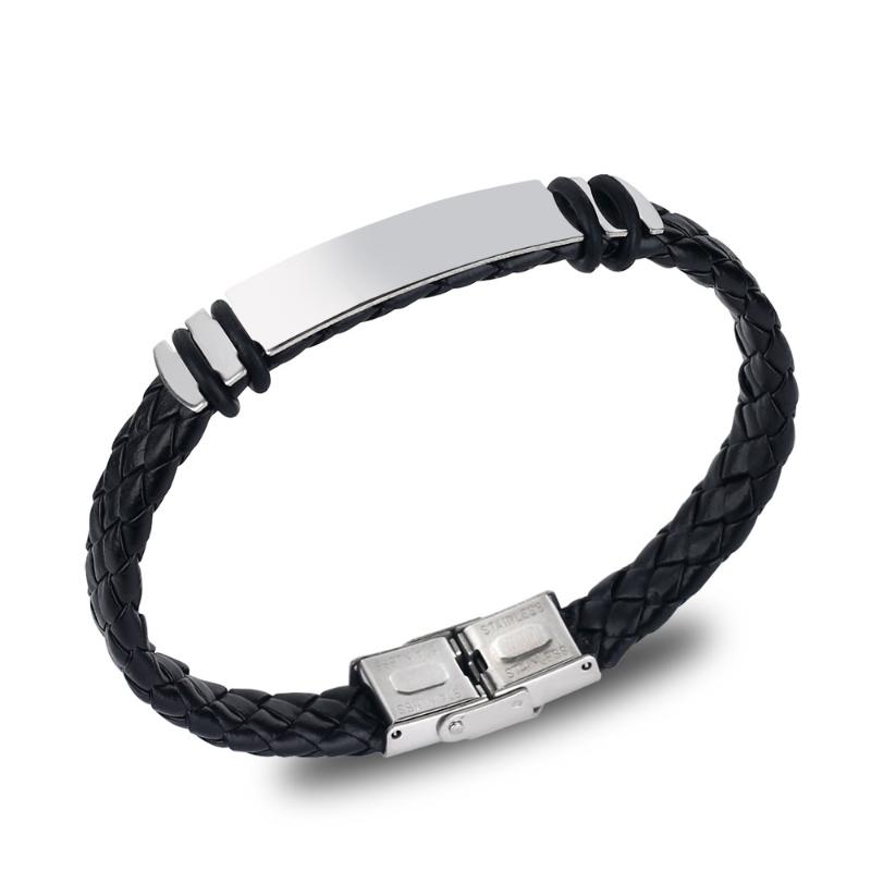 Men's Fashion Jewelry Leather Bracelet Stainless Steel Smooth Black Leather and Brown Woven Bracelet
Men's Fashion Jewelry Leather Bracelet Stainless Steel Smooth Black Leather and Brown Woven Bracelet
