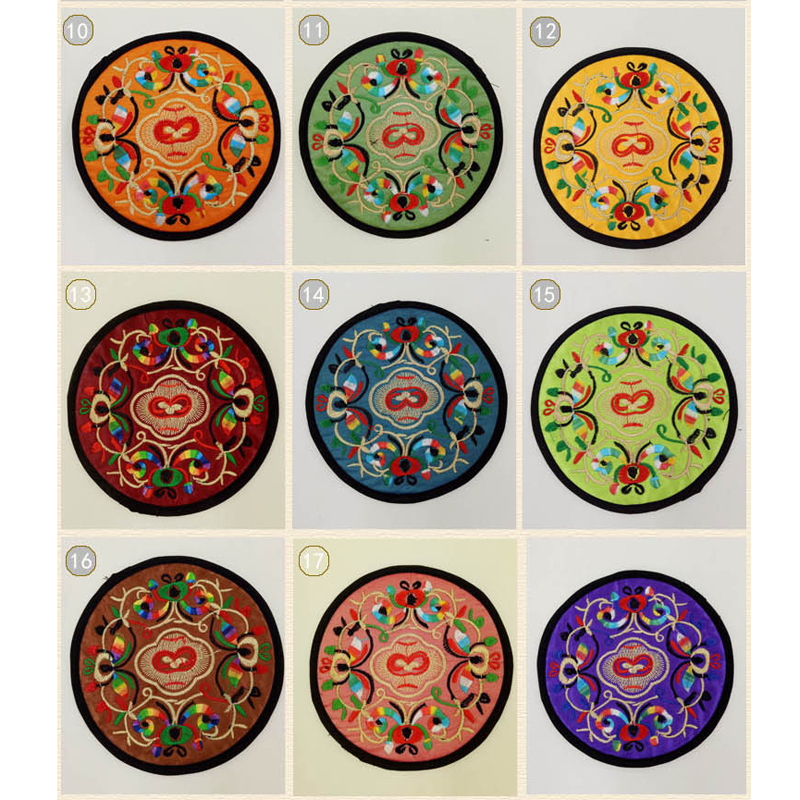 Embroidery Cloth Round Coaster Table Placemats Floral Print Coffee Mug Pads Cup Heat Resistant Non Slip Table Mats Coaster Portavasos