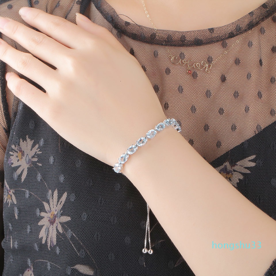 Hot Sale UMCHO 9ct Natural Sky Blue Topaz Aquamarine 925 Sterling Silver Chain Link Bracelets For Women Fine Jewelry Adjustable Bracelet
Hot Sale UMCHO 9ct Natural Sky Blue Topaz Aquamarine 925 Sterling Silver Chain Link Bracelets For Women Fine Jewelry Adjustable Bracelet