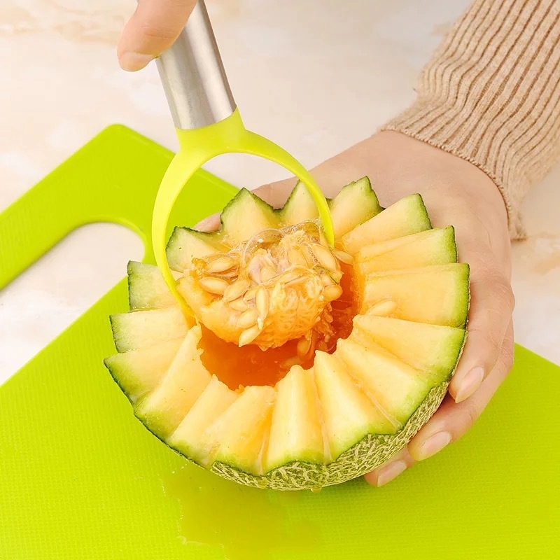 3pcs Creative Fruit Carving Knife Set Watermelon Baller Ice Cream Dig Ball Scoop Spoon Baller Diy Assorted Cold Dishes Tool