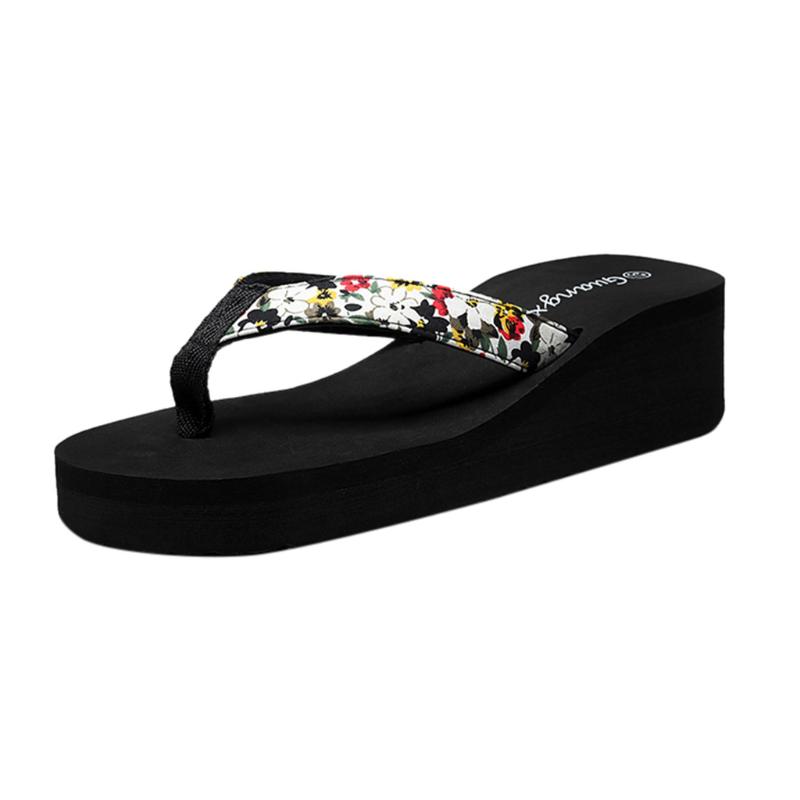 Wedges Slippers For Women Summer Slippers Flip Flops For Women Round Toe Slip On Shoes Flowers Bohemian Style Beach, Bk
Wedges Slippers For Women Summer Slippers Flip Flops For Women Round Toe Slip On Shoes Flowers Bohemian Style Beach, Bk