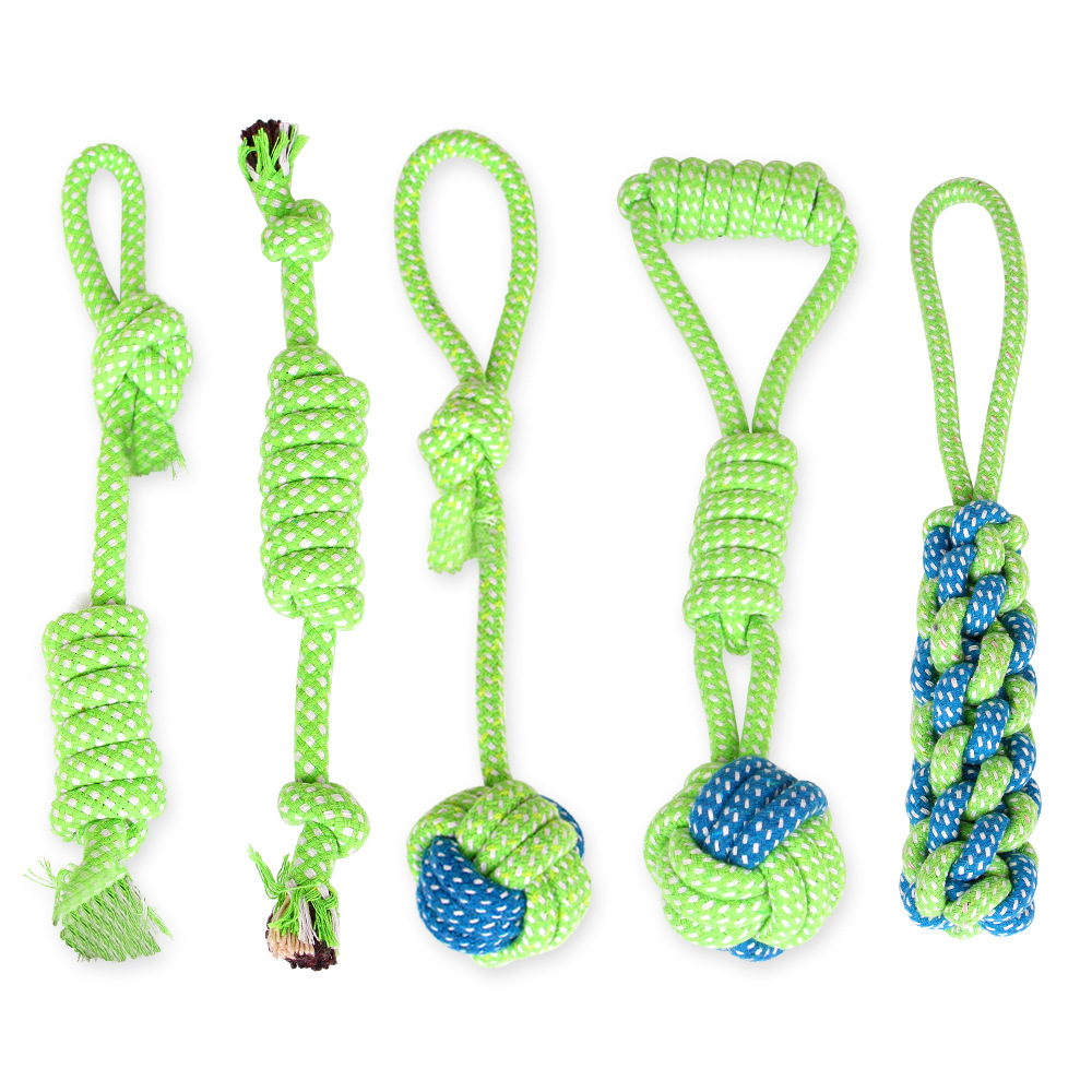 Wholesale Pets dog Cotton Chews Knot Toys colorful Durable Braided Bone Rope Funny cat