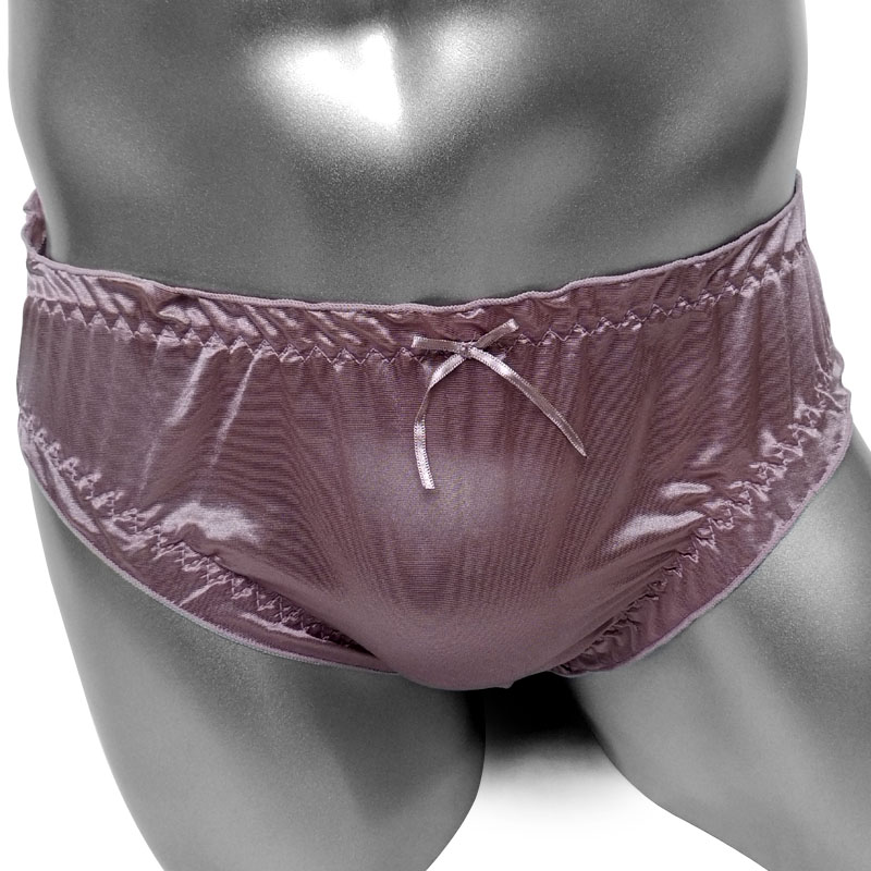 Shiny Nylon Silk Sissy Panties See Through Sexy Frilly Softy Men Briefs Underwear Lingerie for Sissy Underpants Breathable