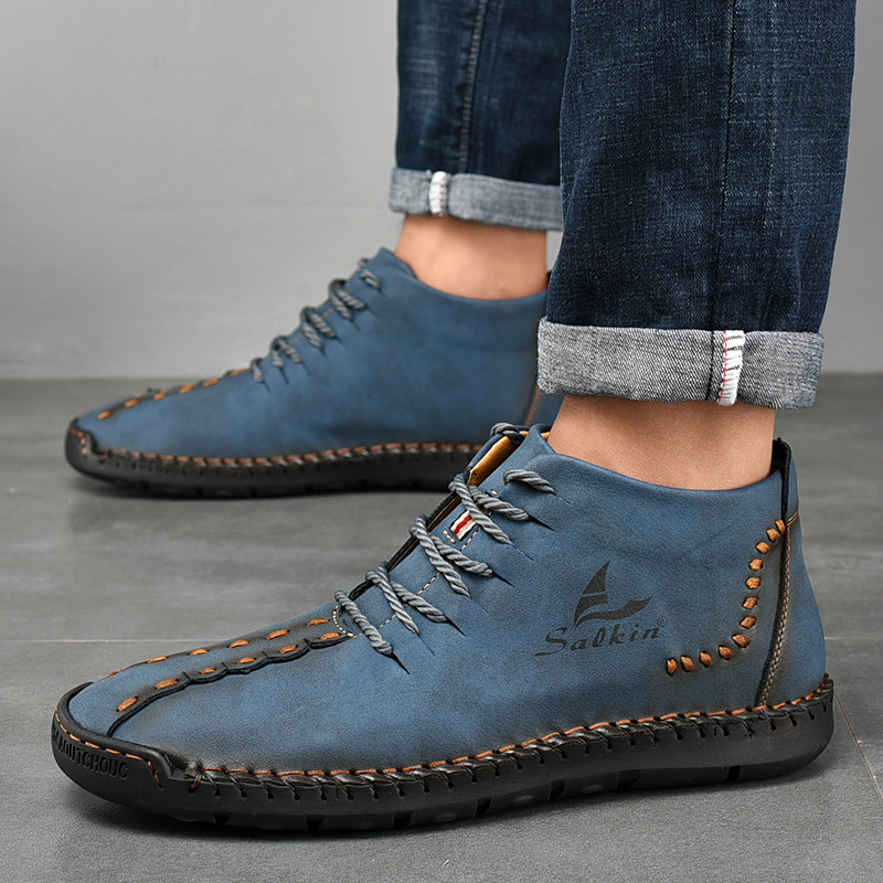 Men male man plus size ankle boots matin shoe mens lace up PU leather high-top flats zapatos de hombres personlizar zapatosM0685, Black
Men male man plus size ankle boots matin shoe mens lace up PU leather high-top flats zapatos de hombres personlizar zapatosM0685, Black