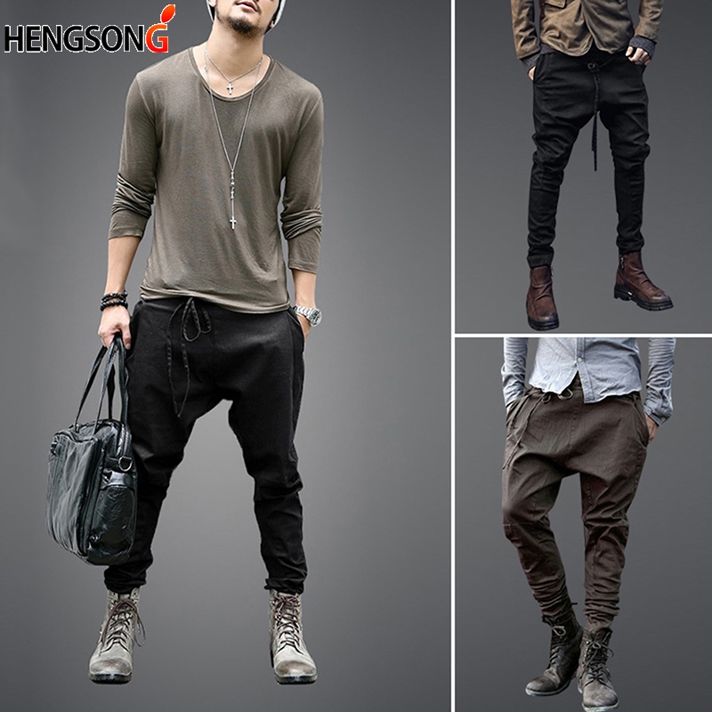 Men's Casual Pants 2020 Autumn Spring Clothes For Male Drawstring Hip Hop Harem Pants Long Trousers With Pocket Loose Sweatpants1