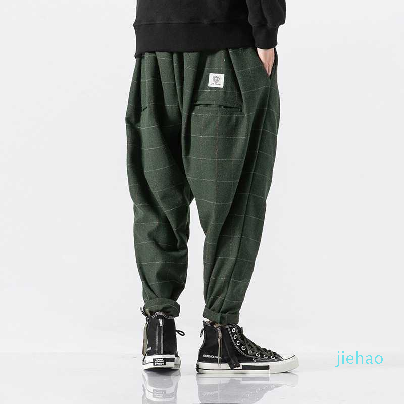 Fashion- Helisopus Men Harem Pants 2020 Spring Streetwear Pants Hip Hop Casual Joggers Chinese Style Trousers