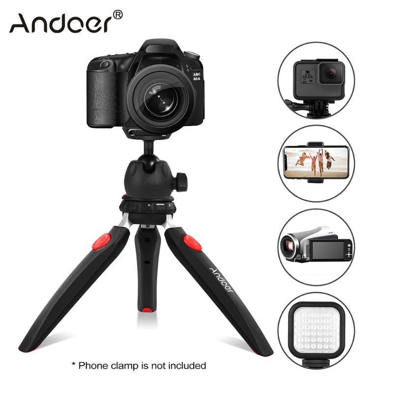 Andoer Mini Tabletop Tripod Phone Camera Tripod Removable Ball Head for DSLR Mirrorless Cameras DV LED Video Light
Andoer Mini Tabletop Tripod Phone Camera Tripod Removable Ball Head for DSLR Mirrorless Cameras DV LED Video Light