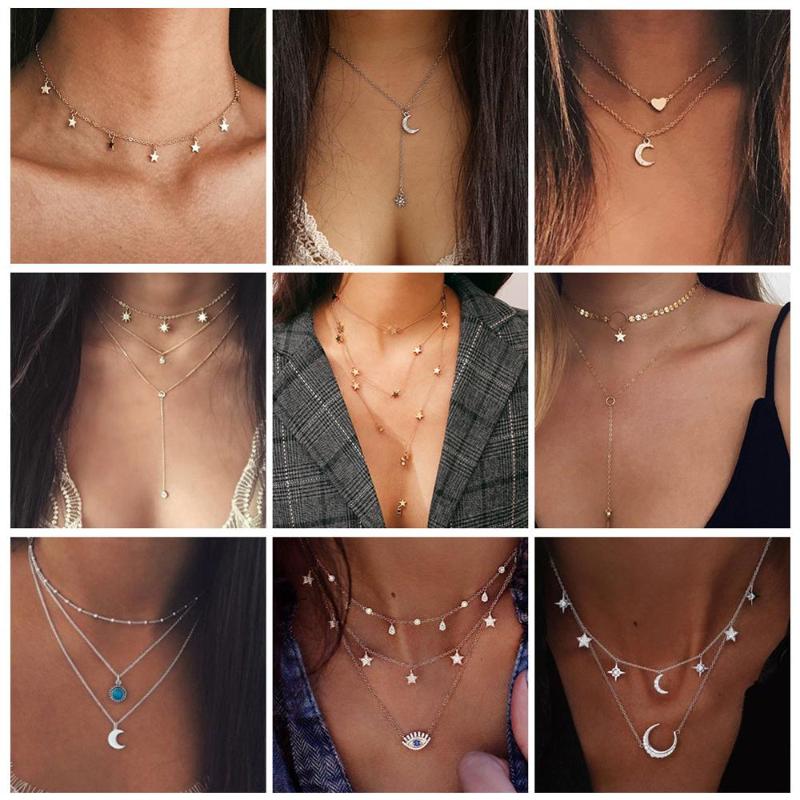 Simple Necklaces for Women Girls Chocker Layered Necklaces Moon Star Pendant Party Gifts Fashion Jewelry Vsco Things
Simple Necklaces for Women Girls Chocker Layered Necklaces Moon Star Pendant Party Gifts Fashion Jewelry Vsco Things