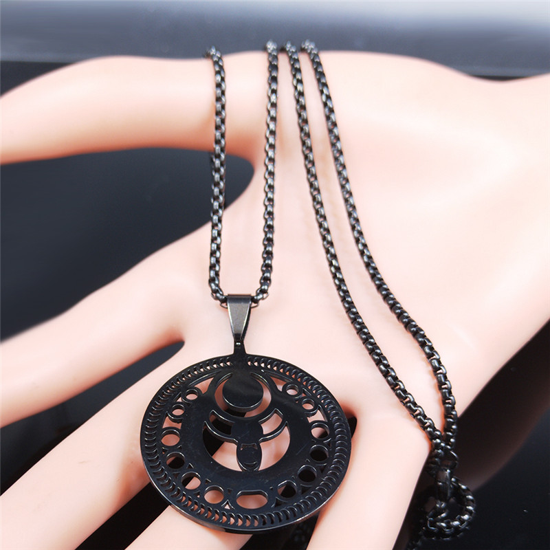 Fashion Gothic Stainless Steel Satan Moon Necklace for Women/Men Black Color Necklace Chain Jewelry cadenas mujer N3093S03
Fashion Gothic Stainless Steel Satan Moon Necklace for Women/Men Black Color Necklace Chain Jewelry cadenas mujer N3093S03