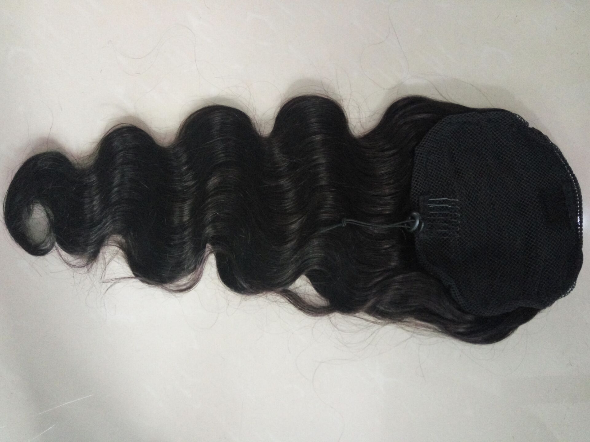 Body wave 100% human hair ponytail drawstring ponytail for black women wet and wavy pony tail women hair extension clip in