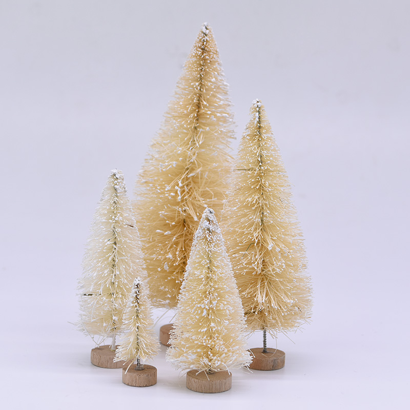 Christmas Decorations 6.5cm To 16cm Small Decorated Tree Fake Pine Mini Artificial Santa Snow Home Decoration