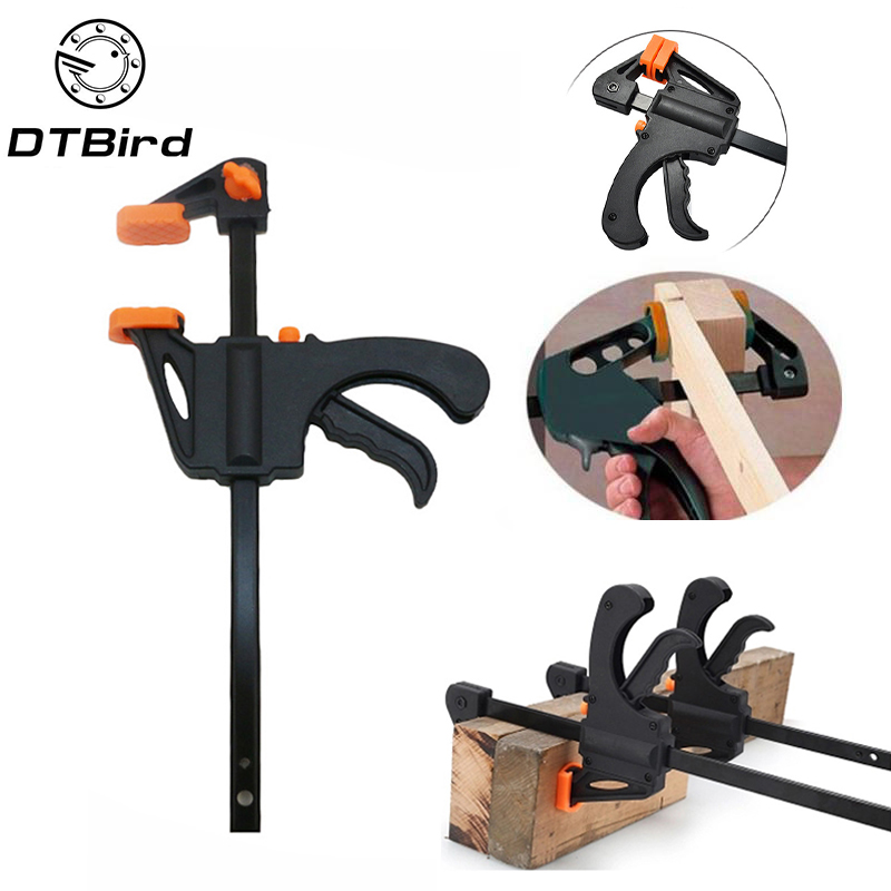 4" Inch F Woodworking Clamp Clamping Device Adjustable DIY Carpentry Gadgets quick Ratchet Release Speed Squeeze hand tools DT6
4" Inch F Woodworking Clamp Clamping Device Adjustable DIY Carpentry Gadgets quick Ratchet Release Speed Squeeze hand tools DT6