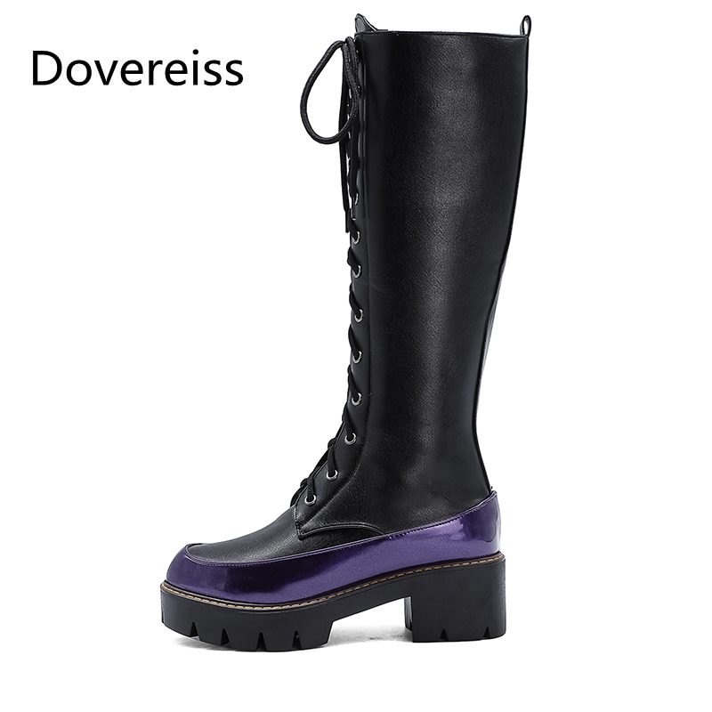 Dovereiss Fashion Women's Shoes Winter white Round toe Sexy Elegant sexy Zipper Cross tied Knee high boots Concise Mature 34-43
Dovereiss Fashion Women's Shoes Winter white Round toe Sexy Elegant sexy Zipper Cross tied Knee high boots Concise Mature 34-43