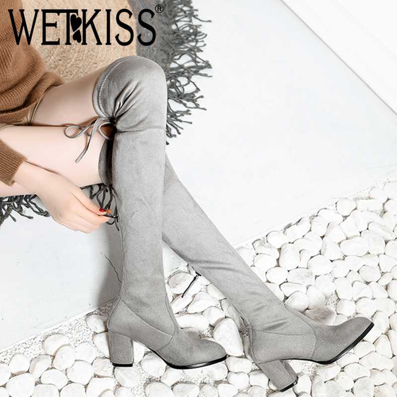 WETKISS 2020 Big Size Shoes Woman Thigh High Boot Faux Suede Stretch Lady Over Knee Boot Thick High Heels Shoes Women Winter, Red
WETKISS 2020 Big Size Shoes Woman Thigh High Boot Faux Suede Stretch Lady Over Knee Boot Thick High Heels Shoes Women Winter, Red