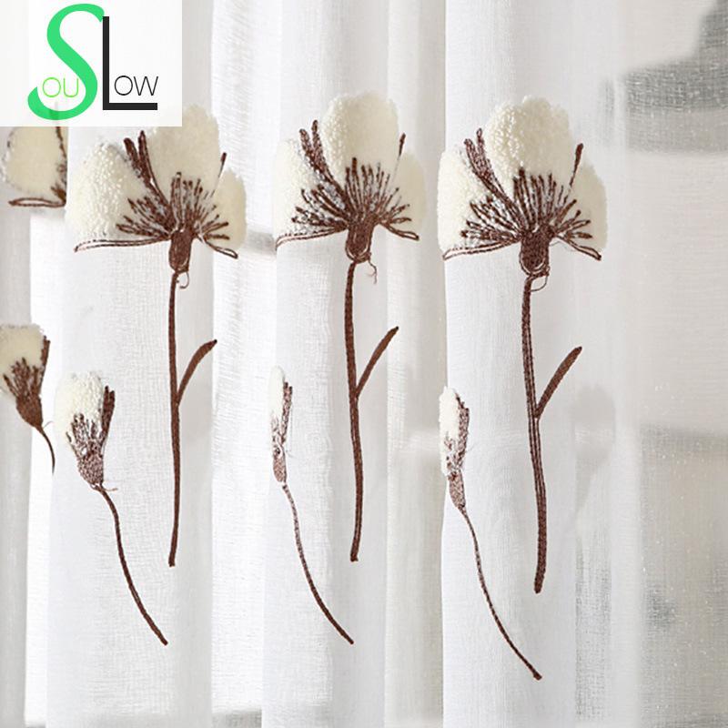 Slow Soul White Modern French Window Pastoral Floral Curtains For Living Room Tulle Kitchen Cotton Bedroom Sheer And Embroidered, As pic
Slow Soul White Modern French Window Pastoral Floral Curtains For Living Room Tulle Kitchen Cotton Bedroom Sheer And Embroidered, As pic