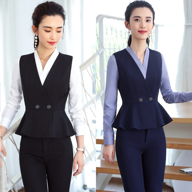IZICFLY New Style Vest Waistcoat And Pant dames pakken For women suits office set summer Uniform Formal Work Wear terno feminino, Gray vest and pant 
IZICFLY New Style Vest Waistcoat And Pant dames pakken For women suits office set summer Uniform Formal Work Wear terno feminino, Gray vest and pant