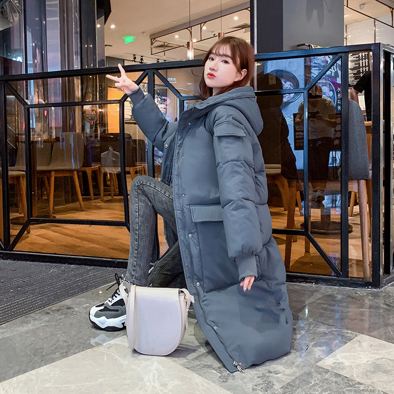 Women's Down & Parkas Winter Jacket Women Overcoat Medium Long Loose Hooded Big Pockets Ladies Cotton Coat Thick Parker Jackets1