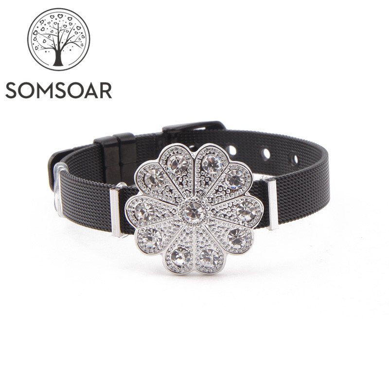 Dropshipping Somsoar Jewelry Black Mesh Bracelet set Stainless steel Single Charmbands Bracelet Bangle with big size Charms
Dropshipping Somsoar Jewelry Black Mesh Bracelet set Stainless steel Single Charmbands Bracelet Bangle with big size Charms