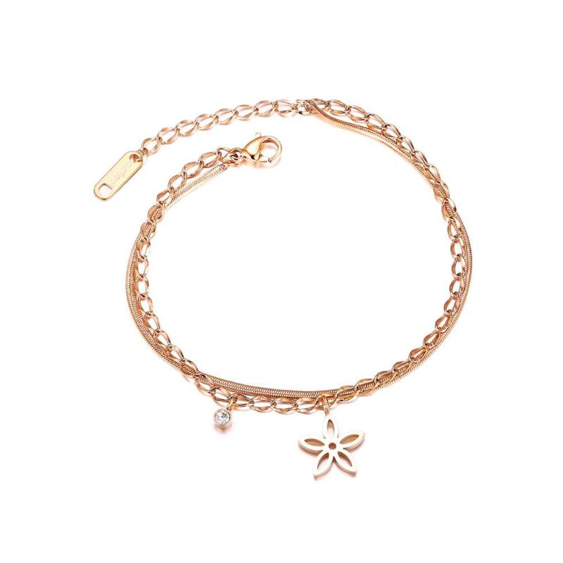 Hot Luxury Stainless Steel Bracelets Rose Gold Color Small Start Decorating Charm Bracelet for Woman New Fashion Jewelry Gift
Hot Luxury Stainless Steel Bracelets Rose Gold Color Small Start Decorating Charm Bracelet for Woman New Fashion Jewelry Gift