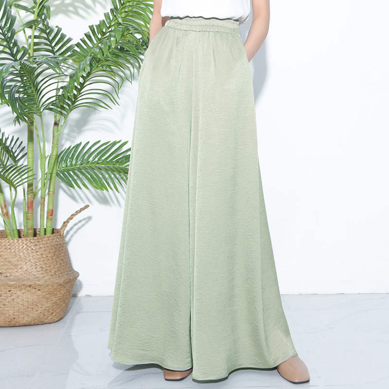Female Solid Chiffon Sleepwear Bottoms Wide Leg Pants Sexy Elegant Sag Pant 2020 Summer New Lounge Loose Hakama Skirt -XL, Green
Female Solid Chiffon Sleepwear Bottoms Wide Leg Pants Sexy Elegant Sag Pant 2020 Summer New Lounge Loose Hakama Skirt -XL, Green