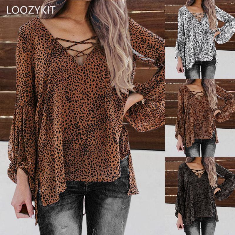 Plus Size Casual 2020 Shirts Women V-Neck Full Lantern Sleeve Leopard Print Tops And Blouses Fashion Womens Blouse With Lace
Plus Size Casual 2020 Shirts Women V-Neck Full Lantern Sleeve Leopard Print Tops And Blouses Fashion Womens Blouse With Lace