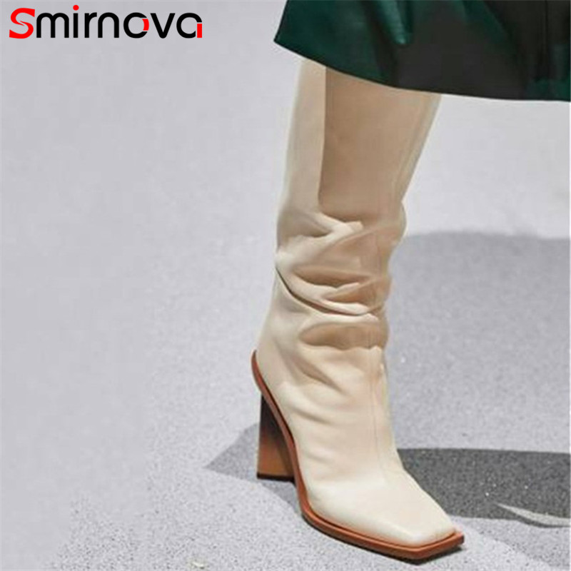 Smirnova 2020 European Style high heel party shoes women knee high boots square toe fashion autumn winter ladies long boots, Beige
Smirnova 2020 European Style high heel party shoes women knee high boots square toe fashion autumn winter ladies long boots, Beige
