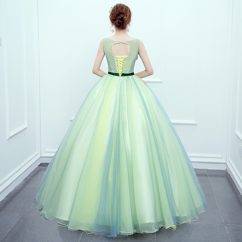 2018 New Arrival Cabdy Color Sweet Evening Dress Princess Ball Gown Bow Fresh Flower Cut-out Fashion for Formal Performance