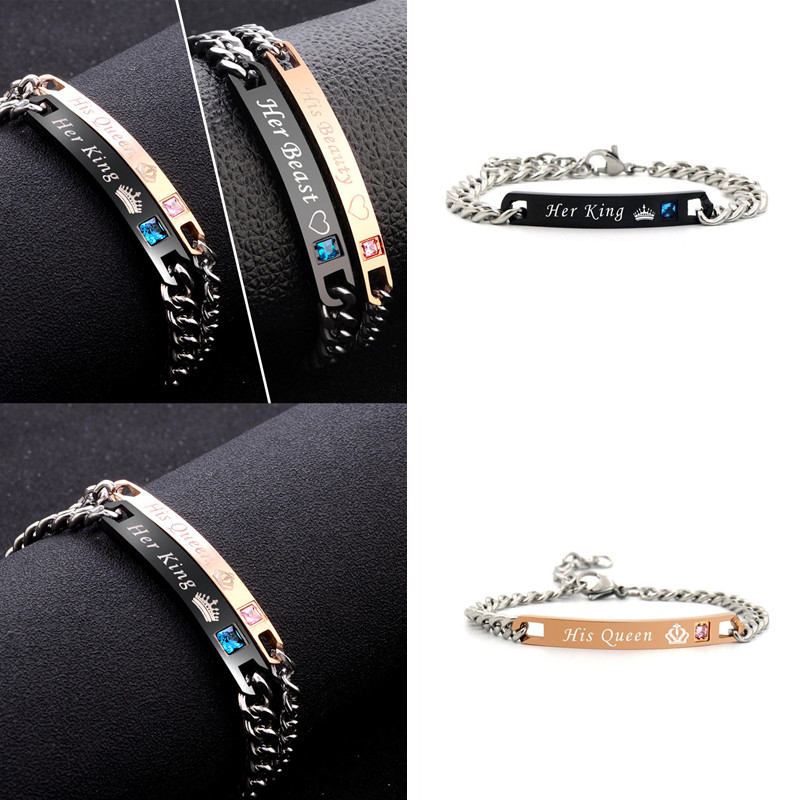 Latest Men's Women's Couple Bracelet Classical Chain Stainless Steel Lover's Bracelet Heart Print Crystal Bangle Fashion Gift
Latest Men's Women's Couple Bracelet Classical Chain Stainless Steel Lover's Bracelet Heart Print Crystal Bangle Fashion Gift