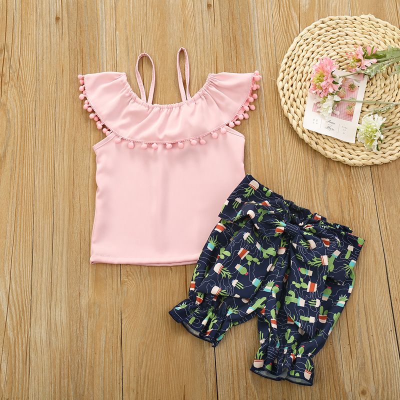 Fashion Children Suit Girls Clothing Summer Girl Set Ruffles Girl Blouse + Shorts Sets for Kids, Pink
Fashion Children Suit Girls Clothing Summer Girl Set Ruffles Girl Blouse + Shorts Sets for Kids, Pink
