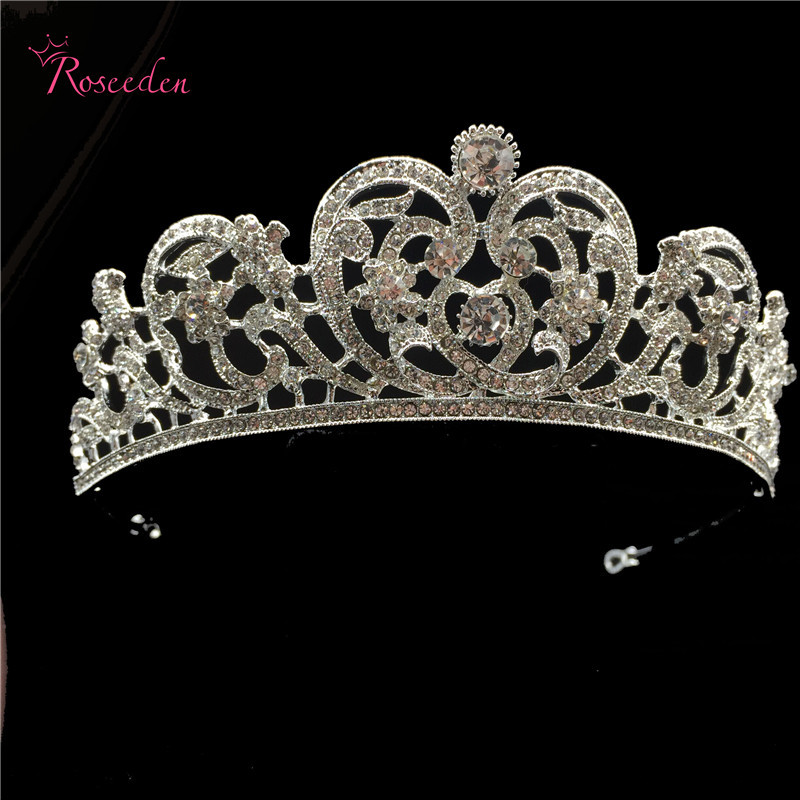 Gorgeous European Crystal wedding Bridal Tiara Rhinestone Pageant Miss Universe Crown Wedding Hair Accessories RE3124 Y200807