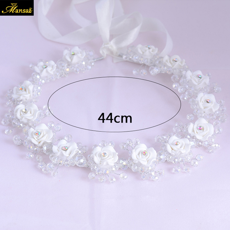 Bridal Wedding Hair Accessories Ornaments Flower Girl Headband Crown for Girls Birthday Crystal Tiara Floral Jewelry Headpiece Y200807