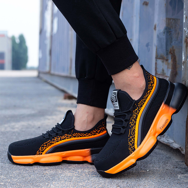 Fashion New Work Boots Safety Steel Toe Shoes Men Puncture-Proof Work Sneakers Lightweight Safety Shoes Men Boots Free Shipping