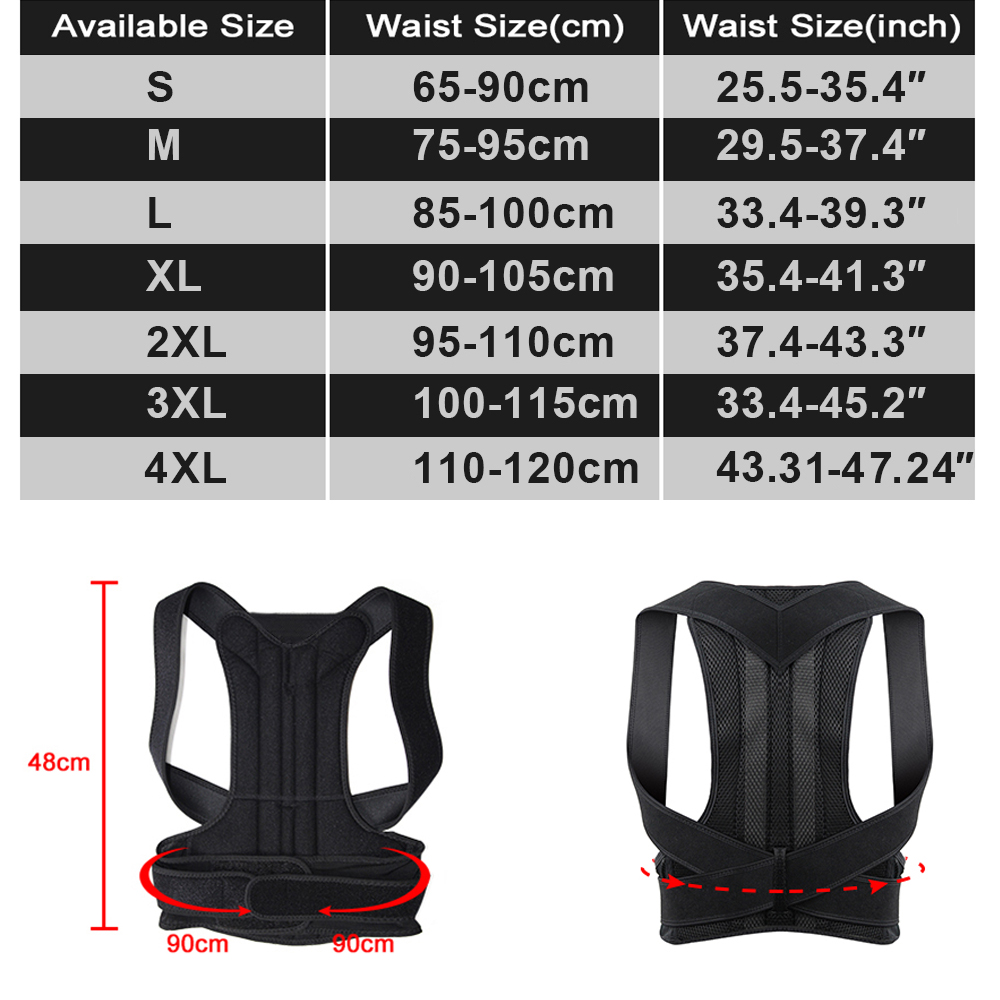 Adjustable Back Posture Corrector Support Shoulder Lumbar Brace Support Corset Back Belt for Men Women