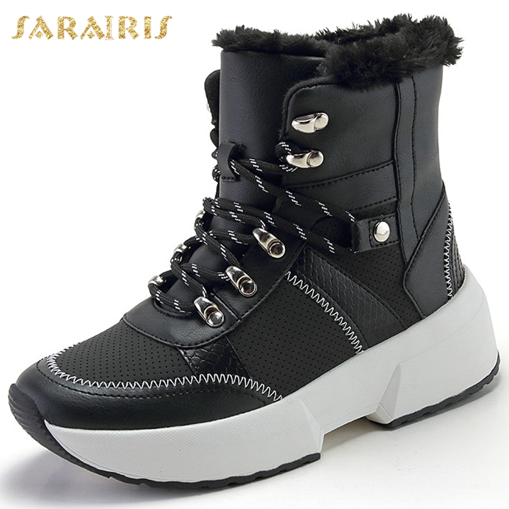 Sarairis Fashion New 2020 Ankle Boots Woman Shoes Platform Comfortable Lace Up Add Fur Warm Winter Shoes Ladies Boots Female, Black
Sarairis Fashion New 2020 Ankle Boots Woman Shoes Platform Comfortable Lace Up Add Fur Warm Winter Shoes Ladies Boots Female, Black