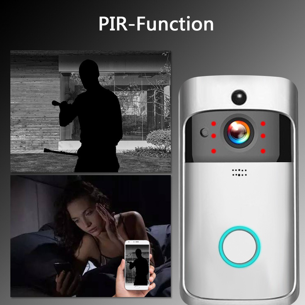 Smart WiFi Video Doorbell Camera Visual Intercom Night Vision IP Eye Door Bell Door Phone Wireless Home Security Camera 720P