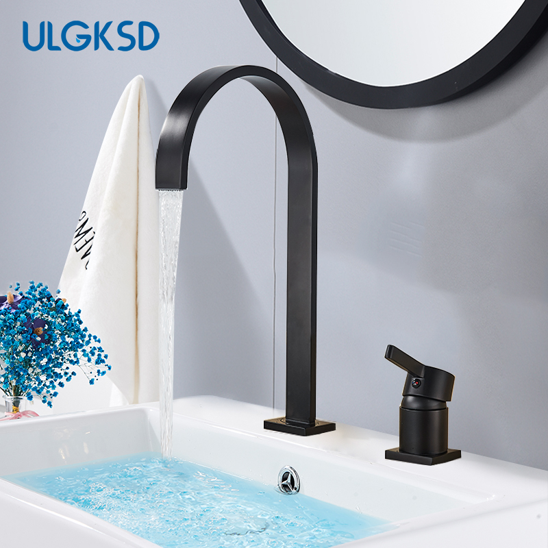 Bathroom Basin Faucets Black Deck Mounted Single Handle Hot Cold Water Mixer Tap 360 Rotation Bathroom Widespread Sink Faucets
Bathroom Basin Faucets Black Deck Mounted Single Handle Hot Cold Water Mixer Tap 360 Rotation Bathroom Widespread Sink Faucets