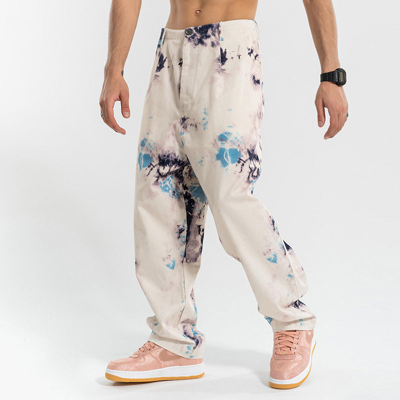 EWQ / men's clothing die dyed jeans autumn and winter 2020 new fashion multi-color ink-splashing men's casual trousers 9Y3860, Blue 
EWQ / men's clothing die dyed jeans autumn and winter 2020 new fashion multi-color ink-splashing men's casual trousers 9Y3860, Blue