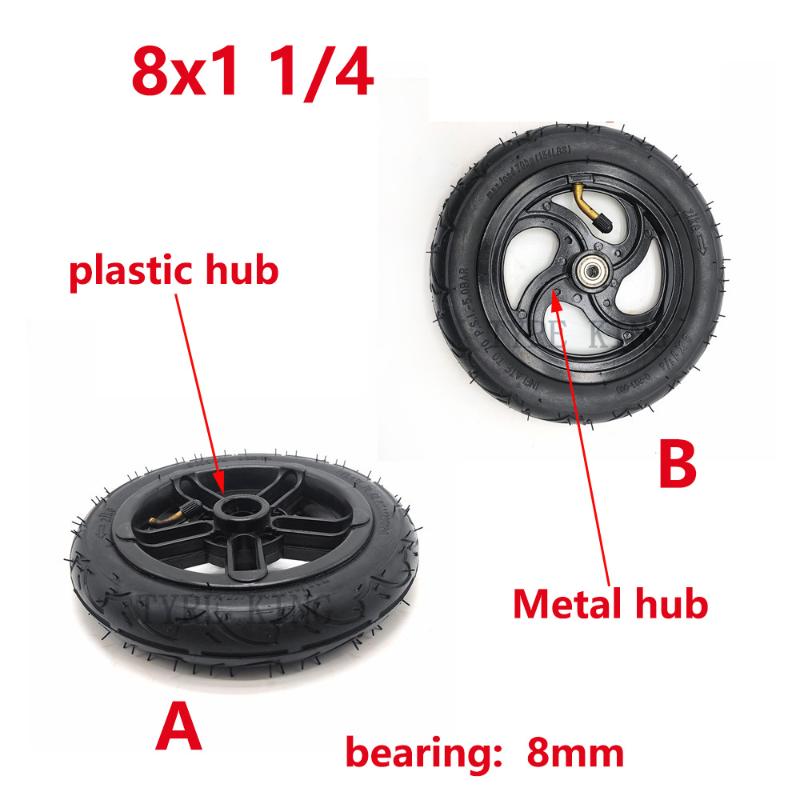 High Quality 8X1 1/4 Wheel Inner And Outer Tires for Electric Scooter Baby Carriage Wheel With Metal Hub 8mm Bearing
High Quality 8X1 1/4 Wheel Inner And Outer Tires for Electric Scooter Baby Carriage Wheel With Metal Hub 8mm Bearing