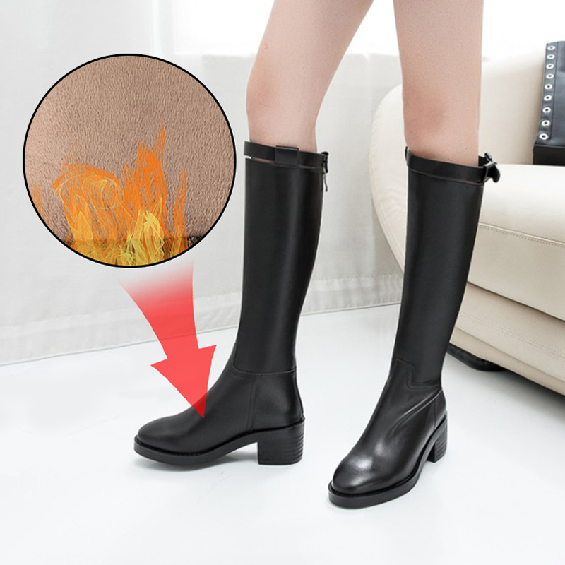Plus Size 34-43 New Woman Genuine Leather Boots Square Heel Knee-High Classic Boots Fashion Zip Ladies Party Dress Shoes, Black 6cm
Plus Size 34-43 New Woman Genuine Leather Boots Square Heel Knee-High Classic Boots Fashion Zip Ladies Party Dress Shoes, Black 6cm