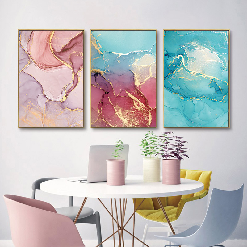3 Panels Modern Fluid Marble Style Gold Blue Pinky Mixed Color Abstract Canvas Painting Wall Art Poster Pictures For Home Decor
3 Panels Modern Fluid Marble Style Gold Blue Pinky Mixed Color Abstract Canvas Painting Wall Art Poster Pictures For Home Decor