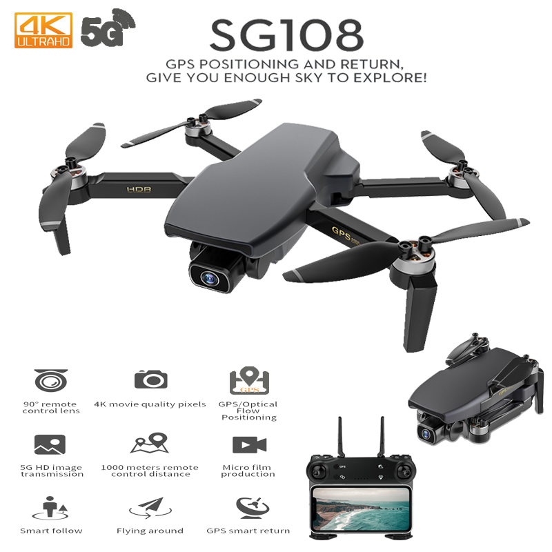 SG108 RC Mini Foldable Drone 4K 5G GPS WIFI FPV With HD Camera Follow Me Selfie Optical Flow RC Quadcopter Helicopter Toys
SG108 RC Mini Foldable Drone 4K 5G GPS WIFI FPV With HD Camera Follow Me Selfie Optical Flow RC Quadcopter Helicopter Toys