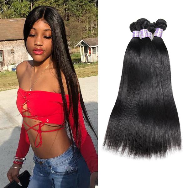 Ishow Brazilian Body Wave Human Hair Bundles Deals 8-38" Unprocessed Straight Human Hair Extension Deep Wave Water Wave Virgin Hair Bundles