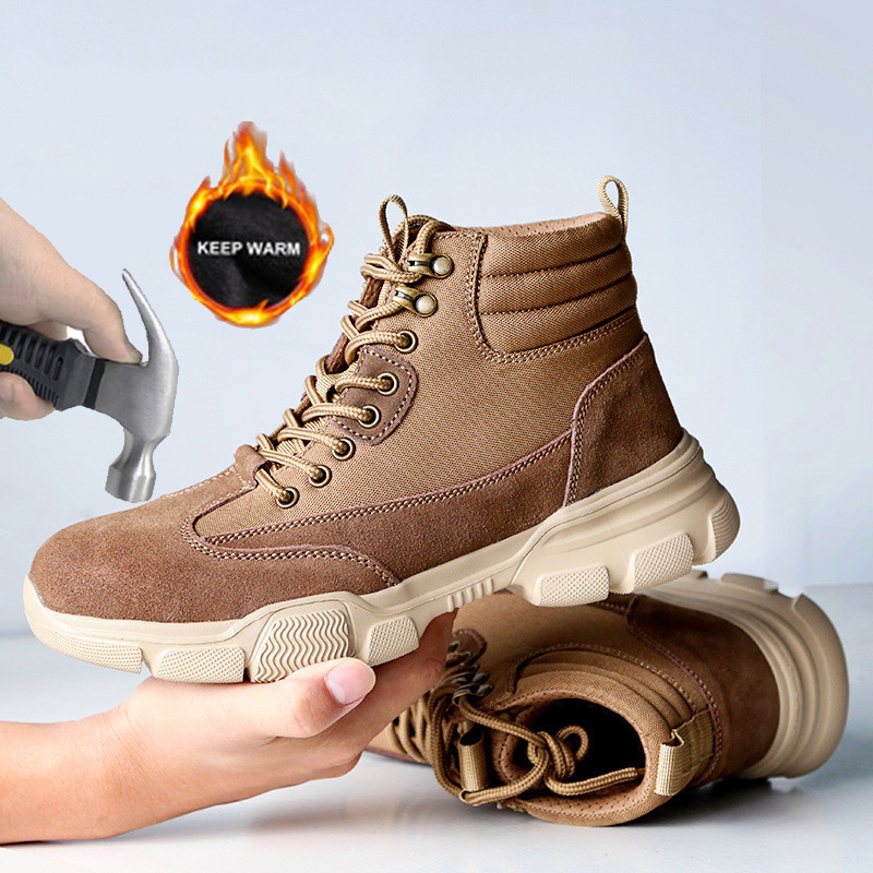 Men's Safety Shoes, High-Top Work Boots With Velvet For Cold And Warm Winter Work Shoes, Anti-Smashing And Anti-Piercing, Black
Men's Safety Shoes, High-Top Work Boots With Velvet For Cold And Warm Winter Work Shoes, Anti-Smashing And Anti-Piercing, Black