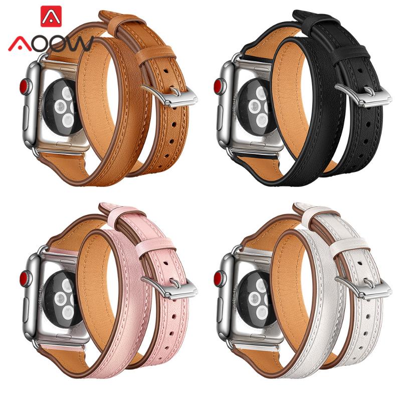 Genuine Leather Watchband 38mm 42mm Fashion Double Circle Slim Replacement Bracelet Strap Band 1 2 3
Genuine Leather Watchband 38mm 42mm Fashion Double Circle Slim Replacement Bracelet Strap Band 1 2 3