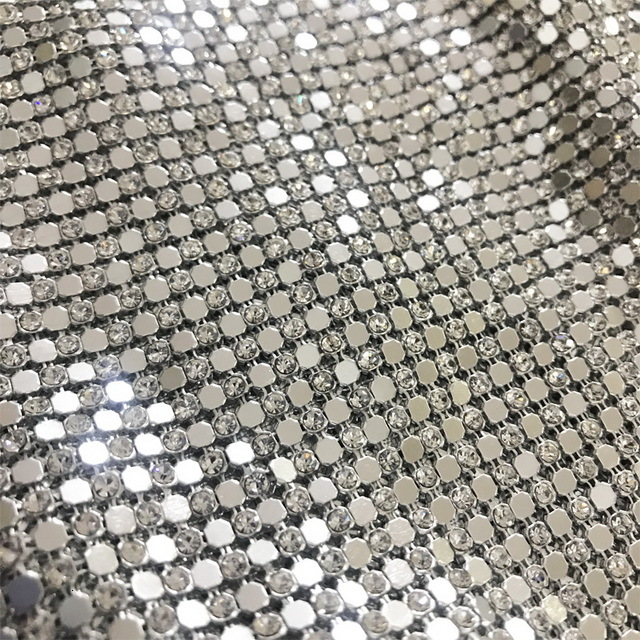 Bling Bling Silver Metallic Crystal Mesh For Dress/Home Decoration/DIY Project, White crystal with silver mesh
Bling Bling Silver Metallic Crystal Mesh For Dress/Home Decoration/DIY Project, White crystal with silver mesh
