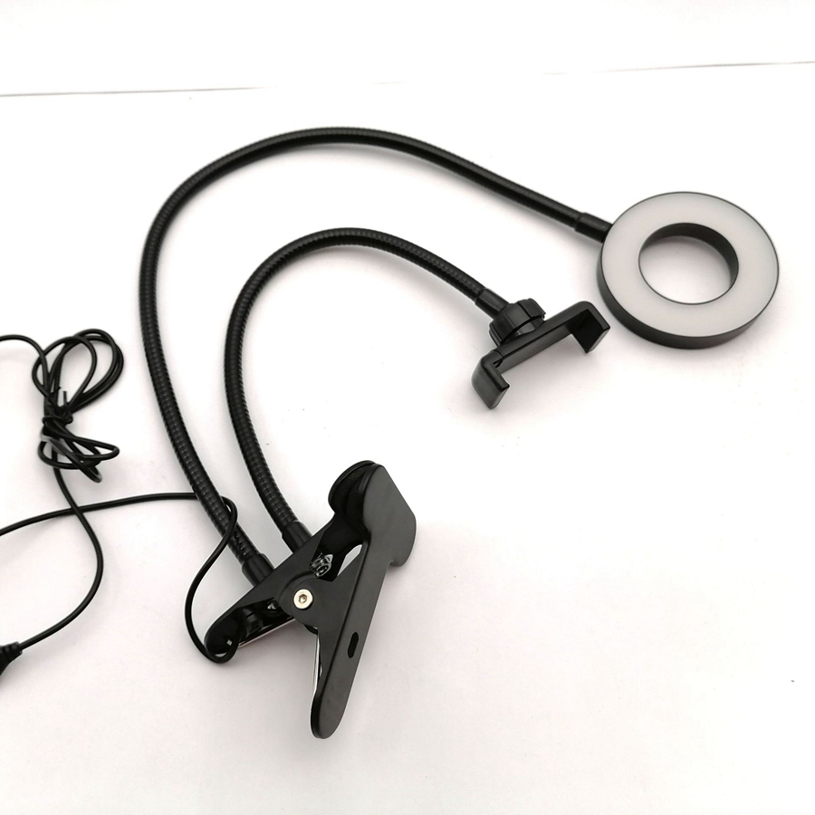 Selfie Ring Light with Flexible Mobile Phone Holder Lazy Bracket Desk Lamp LED Light for Live Stream Party Favor Lampe De Bureau Mobile
