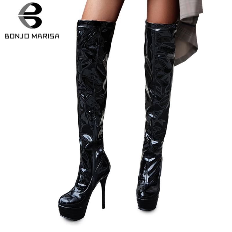 BONJOMARISA New Winter 32-46 Patent PU Platform Thigh High Boots Women Sexy Party Over The Knee Boots High Heels Shoes Woman, Red thin fur
BONJOMARISA New Winter 32-46 Patent PU Platform Thigh High Boots Women Sexy Party Over The Knee Boots High Heels Shoes Woman, Red thin fur