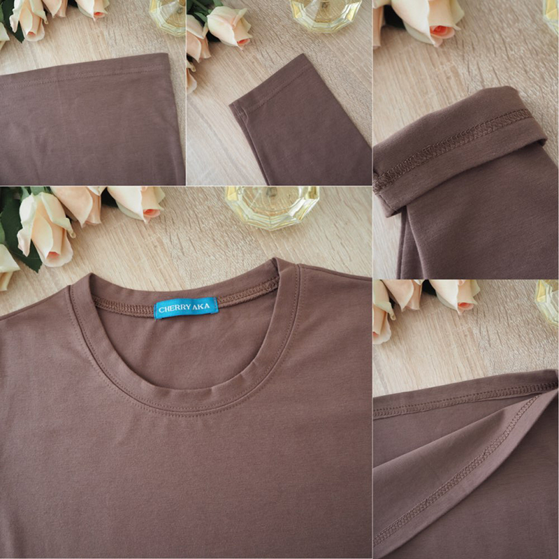 9 Solid Color Long Sleeve White T Shirt Women Harajuku Vintage Loose Basic Tshirt Korean Style Streetwear T-shirt Autumn Winter