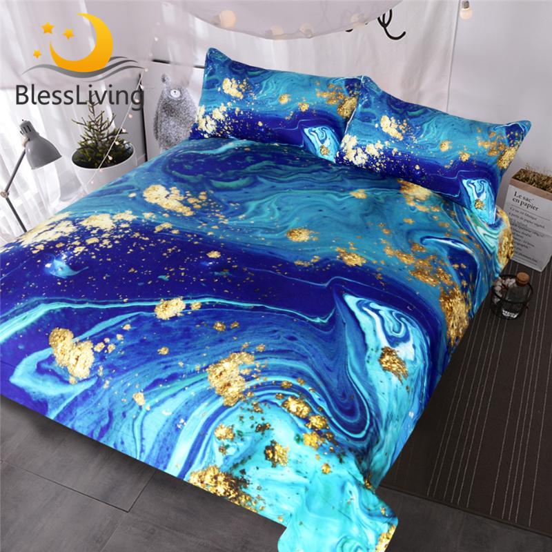 BlessLiving Marble Bedding Set Queen Golden Blue Turquoise Duvet Cover Set Quicksand Bed Cover 3-Piece Vivid Art Bedspreads
BlessLiving Marble Bedding Set Queen Golden Blue Turquoise Duvet Cover Set Quicksand Bed Cover 3-Piece Vivid Art Bedspreads