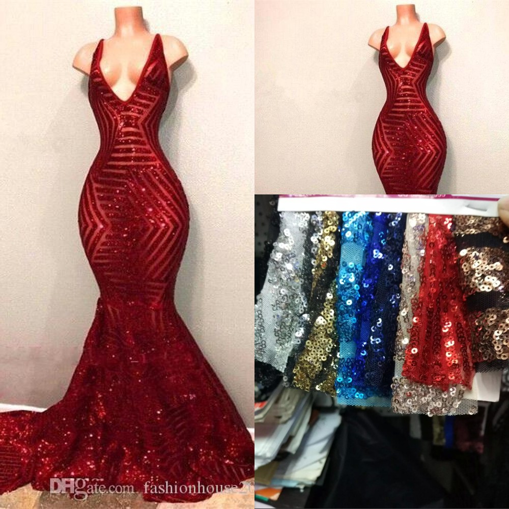 Bling Mermaid Sexy Dark Red Prom Dresses Sequins Plunging V Neck Sleeveless Sequined Court Tain Formal Celebrity Party Evening Gowns Wear, Black
Bling Mermaid Sexy Dark Red Prom Dresses Sequins Plunging V Neck Sleeveless Sequined Court Tain Formal Celebrity Party Evening Gowns Wear, Black